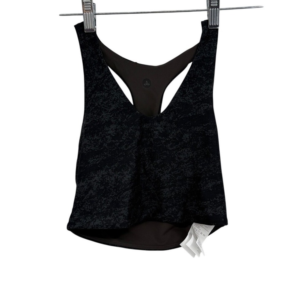 NWT Prana Women's Momento‎ Sandblast Crop Tank Sports Bra Black Dark Iron Sz XS